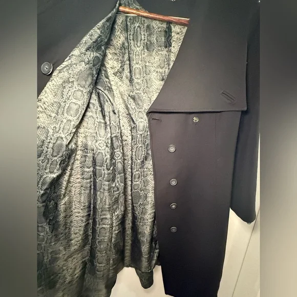 Lilian by Debenhams Black Belted Coat / Trench-Style Jacket – Tailored – Heavy - Picture 4 of 11